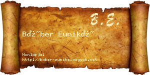 Báber Euniké névjegykártya